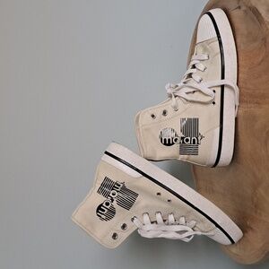 Designer Isabel Marant Bankeen Canvas Logo Print High Top Lace Sneakers